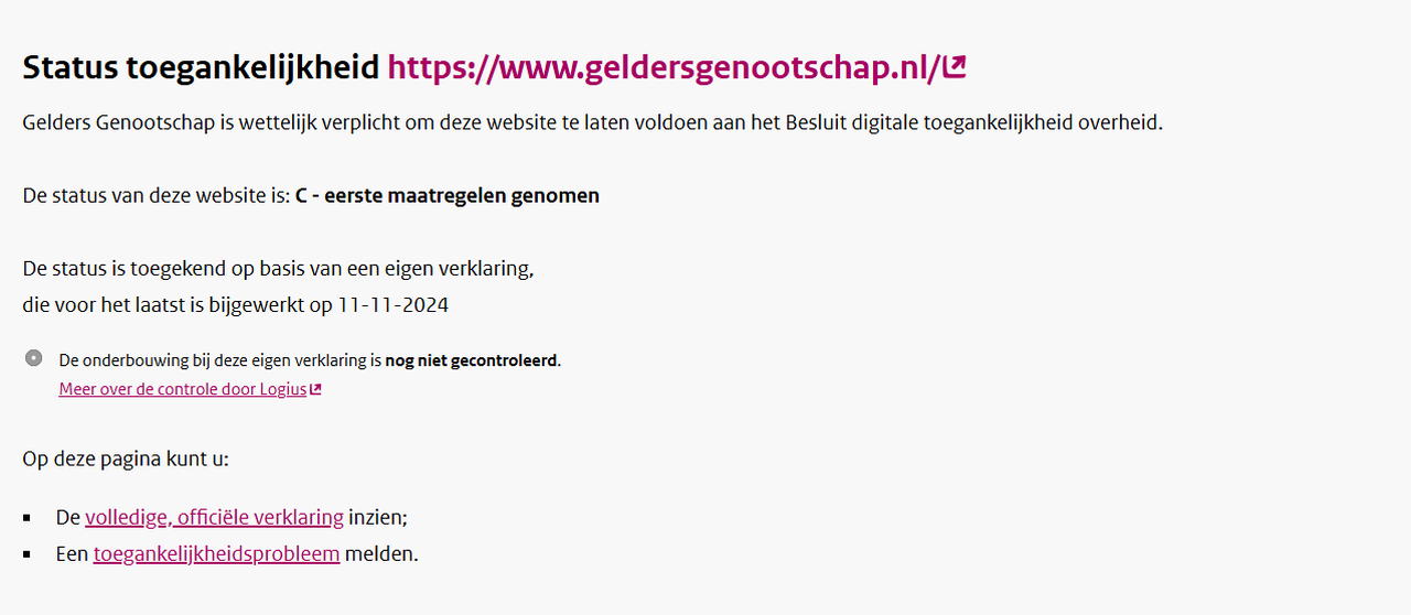 Label toegankelijkheidsverklaring